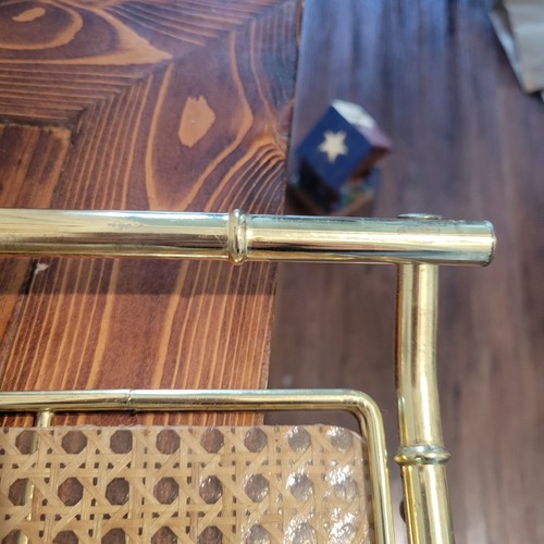 Serviertablett Acryl Rattan Messing MCM Vintage Dior Stil 21,5" Rechteck RAR - Bild 5 von 12