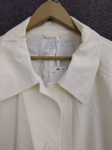 Gabardina ligera XXL Stylus X LaDarius Campbell bolsillos marfil botón - Imagen 3 de 15