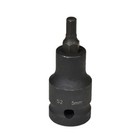 M5 x 55mm 1/2" Drive Short Impact Impacted Allen Hex Key Socket By Bergen