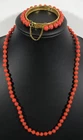 VTG~Miriam Haskell~Necklace~Bracelet~Gold Tone Beads~Glass Red Beads~MCM~Classic