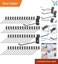 Black Metal Slatwall Hooks 100 Pack 6 and 8 Inch Durable Wall Mount Storage