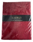 Ralph Lauren Home 70” Round Tablecloth Thoroughbred Paisley Dressage Red