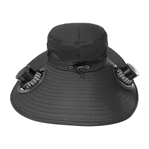 Solar Fan Hat Wide Brim Fishing Hat UV Resistant Wearable Solar Powered Fishing - Picture 2 of 16