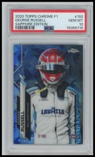 2020 Topps Chrome F1 George Russell Rookie Sapphire RC #192 PSA 10 GEM MINT