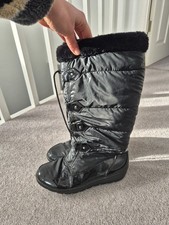 Ella black long winter snow style fleece lined boots 6