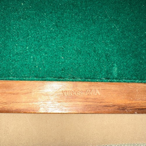 Vintage Folding Chess Set Wood Board Game Travel Set Made in Yugoslavia 15.5” - Picture 8 of 13