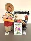 New ListingByers Choice Flower Vendor and Byers Choice Flower Cart plus Accessory Sign