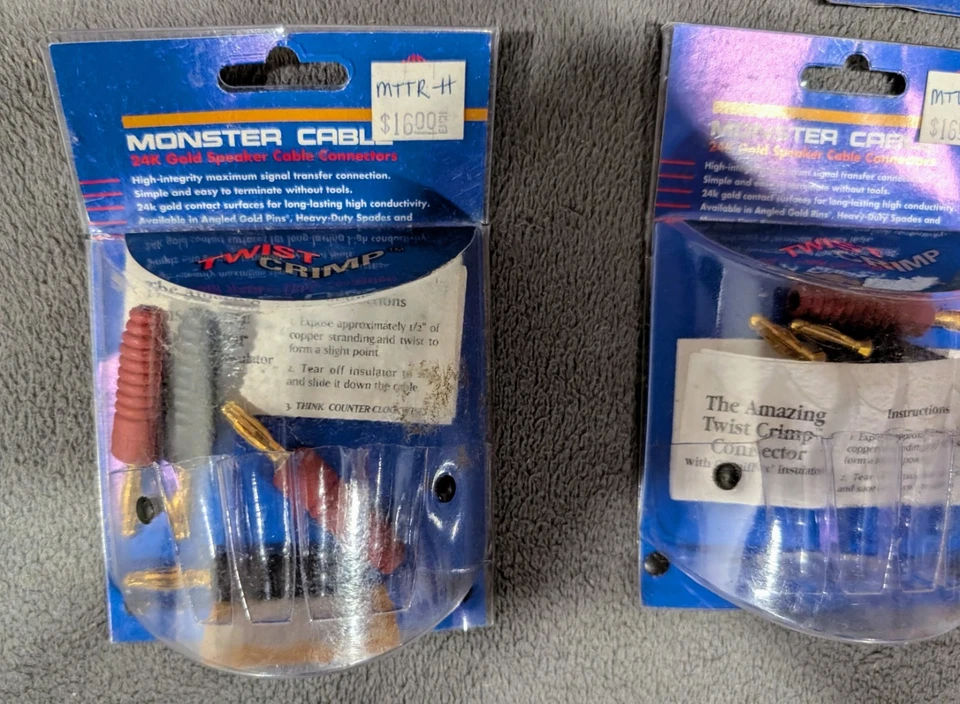 Título: Lote de 7 conectores de altavoz Monster Cable Twist Crimp de colección NOS GSTR-H Foto 4 de 4