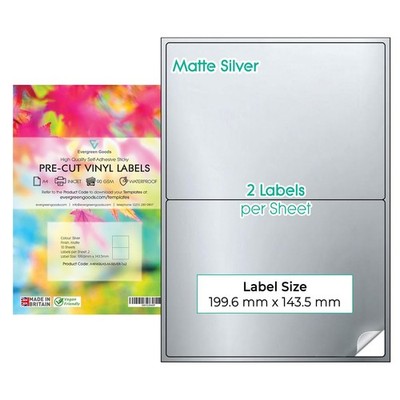 Evergreen Goods Wasserdichte A4 MultiAufkleberEtiketten, vorgeschnitten | mat...