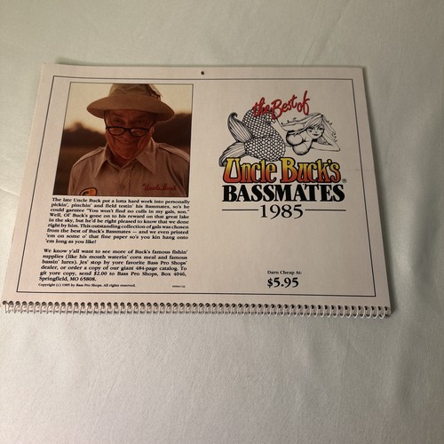 1985 Bass Pro Shops Wandkalender The Best Of Uncle Buck’s Bassmate Kalender - Bild 2 von 16