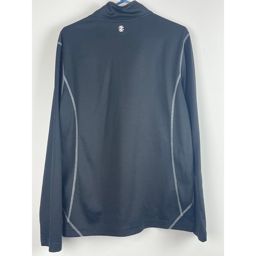 00624 - IZOD Golf Black 1/4 Zip Pullover Long Sleeve Performance Shirt Men's L - Picture 8 of 9
