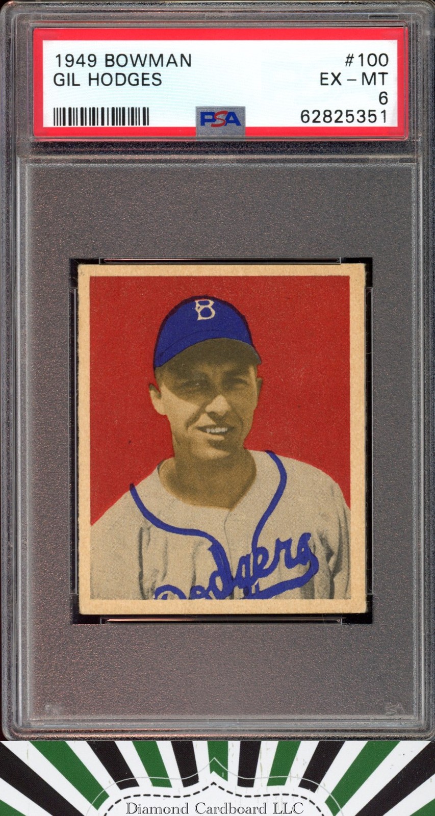 1949 Bowman #100 Gil Hodges PSA 6 Rookie