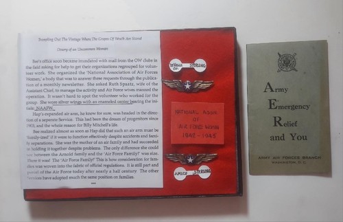 WW2 Asociación Nacional de Mujeres de la Fuerza Aérea Alfileres de solapa de plata esterlina con estuche - Imagen 2 de 3