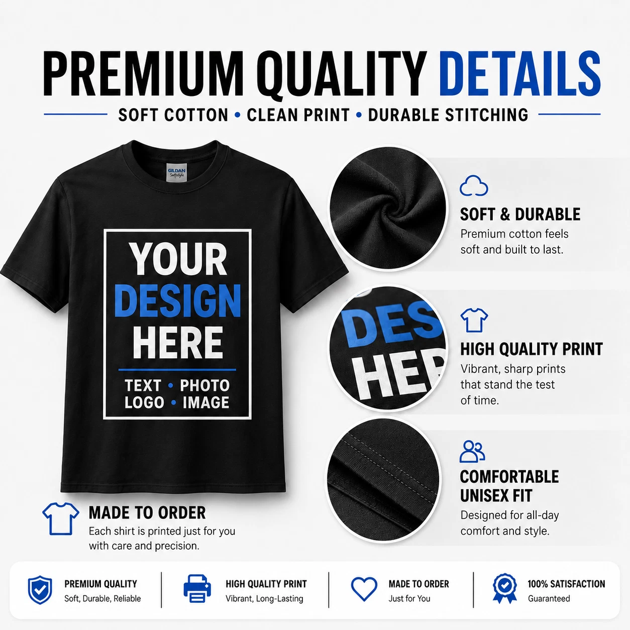 Custom T-Shirt Men’s Personalized tee Name Text Logo S-5XL 1 3 6 Pack Wholesale image 7