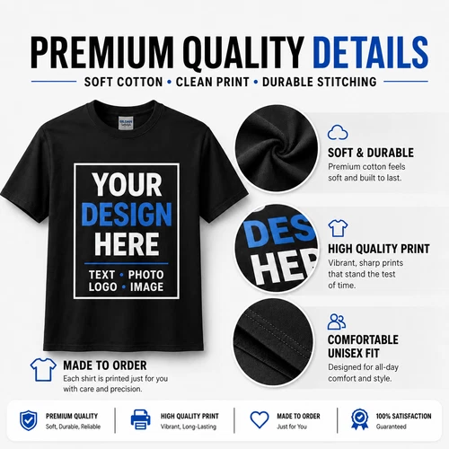 Custom T-Shirt Men’s Personalized tee Name Text Logo S-5XL 1 3 6 Pack Wholesale image 7