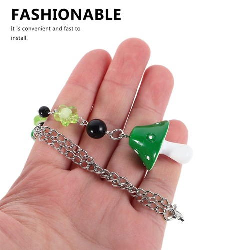 2 Pcs Pilz -Anhängerverzierung Pilzschlüsselkette Telefon Armband - 第 12/12 張圖片