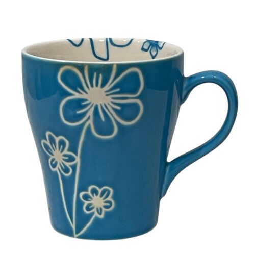 Starbucks 2007 Floral Blue Keramik Kaffeebecher 15oz Hawaiian Artsy