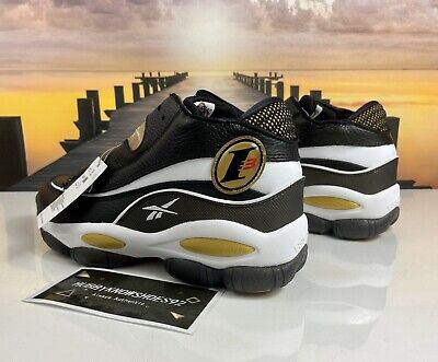Reebok The Answer DMX Black Gold Allen Iverson Shoes GW6372 Men's size 9.5