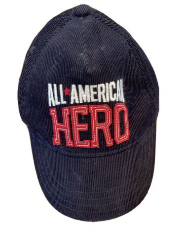 Gymboree Boy's ALL AMERICAN HERO Navy Corduroy Baseball Cap/Hat NWT 2T-3T,4T-5T 