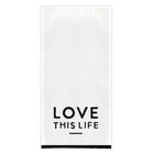 Overlock Tea Towels Stitched Cotton Linen Dish Towel, Love This Life - Pack of 3