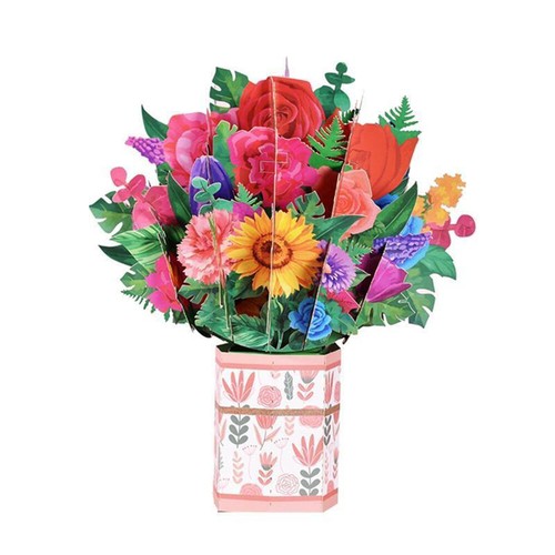 Paquete de 4 tarjetas emergentes de flores de papel, tarjetas emergentes de ramo de flores tarjetas de felicitación 3D para mamá - Imagen 18 de 23