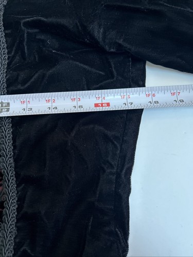 VINTAGE LIP SERVICE Black Velvet Lace Up corset Maxi Dress Gothic Whimsigoth L - Picture 11 of 13