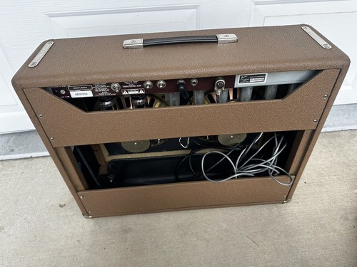 1990 Fender '63 Vibroverb Reissue 40W 2x10 Combo Amp! Rare Brownface! Early One - Picture 8 of 24
