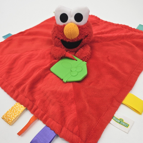 Bright Starts Sesame Street Red Elmo Plush Lovey Security Blanket Taggie Teether - Picture 3 of 16