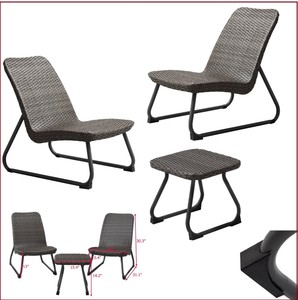 Patio Coffee Table Chairs Conversation Set Outdoor ...