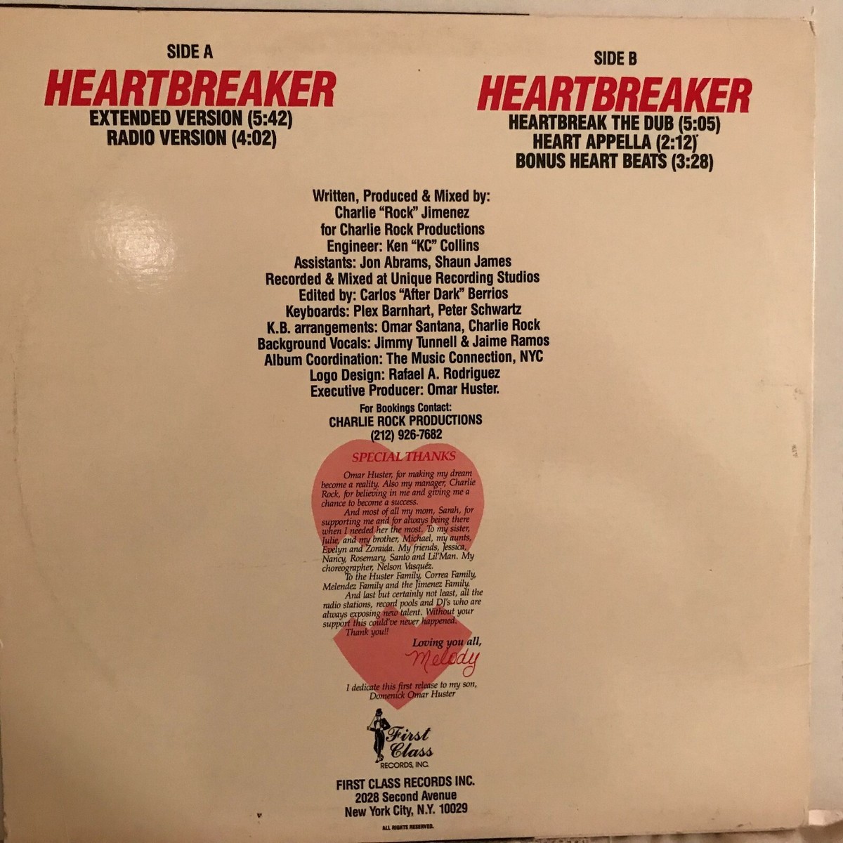 MELODY 12” SINGLE , HEARTBREAKER | eBay