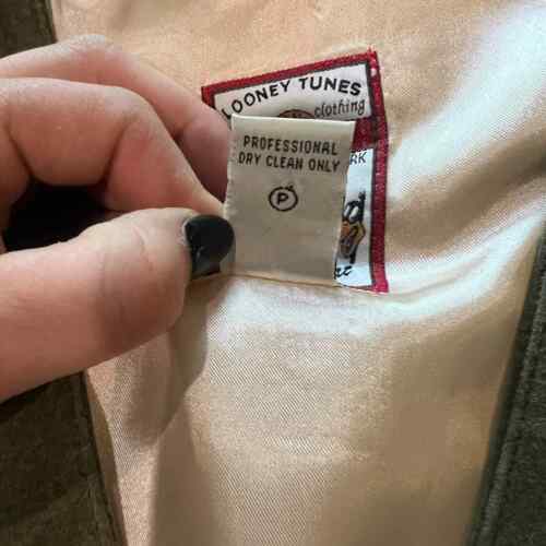 Vintage Looney Tunes Leather Vest Tasmanian Devil "Taz" Embroidered Men's Small - Picture 4 of 6