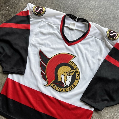 Vintage 90s CCM Ottawa Senators Embroidered White Black Hockey Jersey Sz Small - Picture 2 of 9