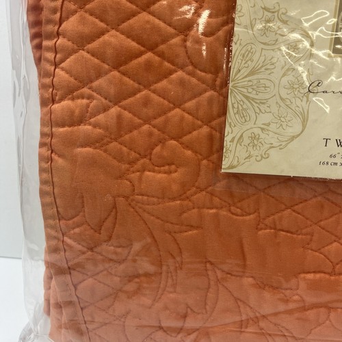 New Carrington Quilt Finely Stitched Orange Twin Size Coverlet 66x86" - Picture 7 of 7