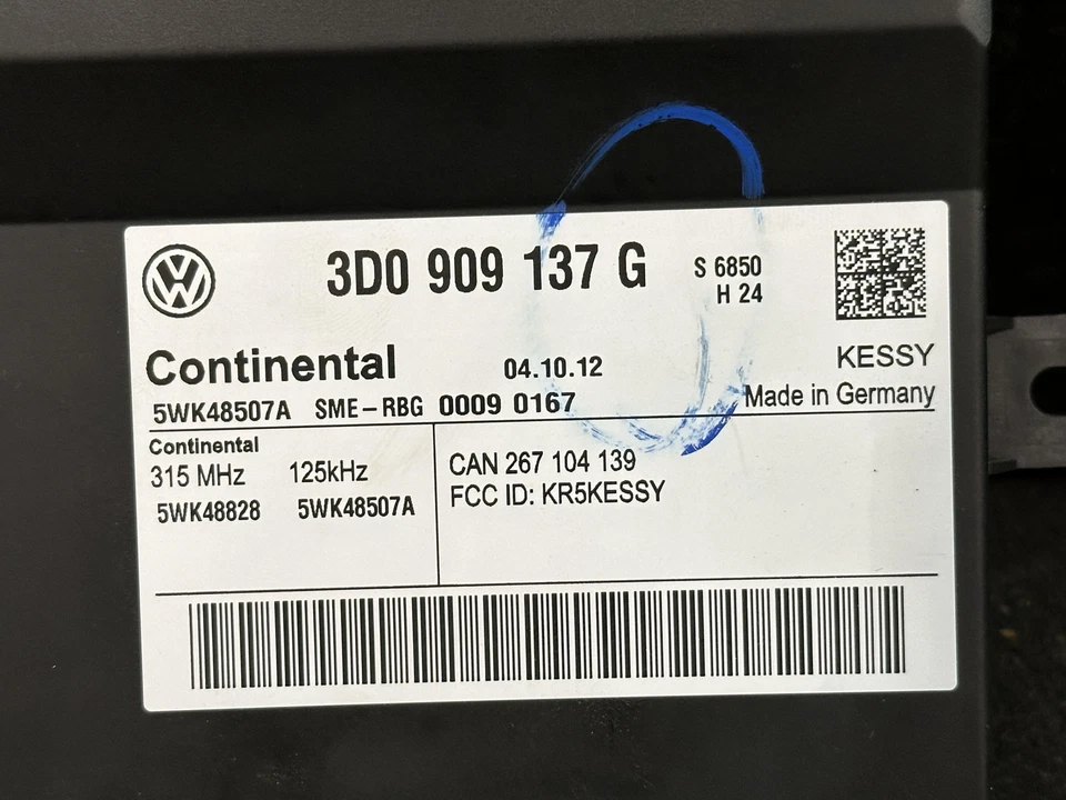 DEFECTIVE 1118 CONTINENTAL GT KEYLESS MODULE WITH IGNITION SWITCH KEY SE G3D — 第 2/4 张图片