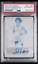 SCOOT HENDERSON 1/1 Auto - PSA Authentic PRINTING PLATE 2021 Leaf Metal - SCOOTA