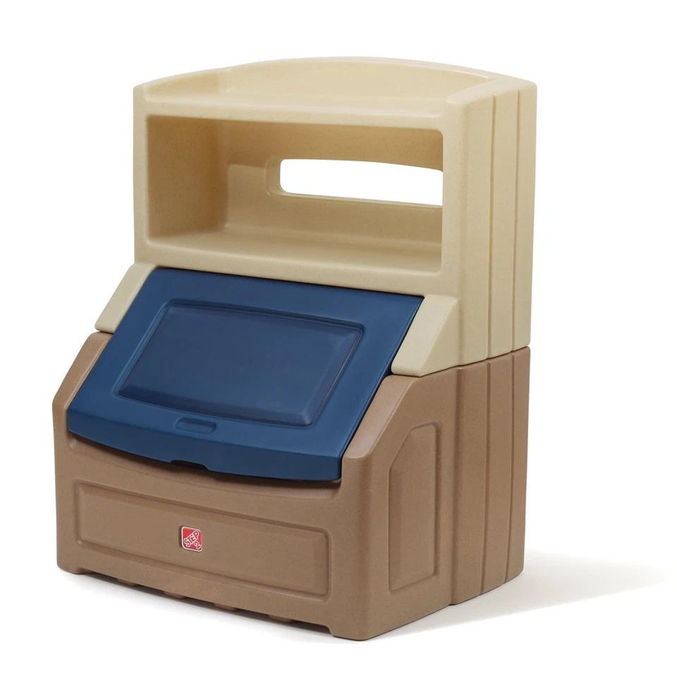 Estantería de almacenamiento para niños caja de juguetes con plástico marrón tostado sala de juegos dormitorio Foto 2 de 4