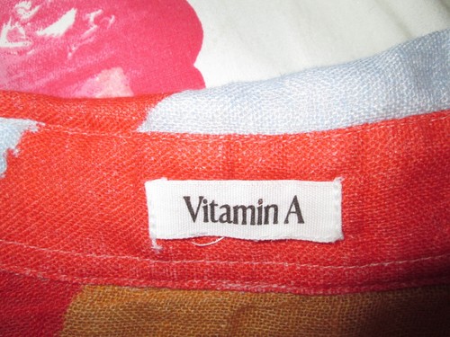 VITAMIN A Playa Linen Boyfriend Shirt Color Block Long Sleeve Button-Up Size L - Picture 5 of 5