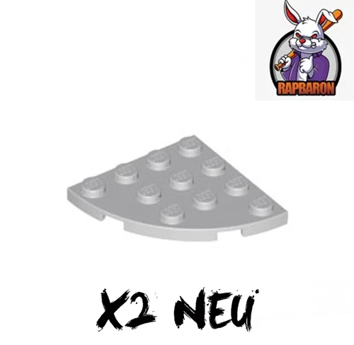 Lego® ● 2x 4x4 Plate ● Corner ● Round ● Light Bluish Gray ● Grau ● 30565 ● Neu