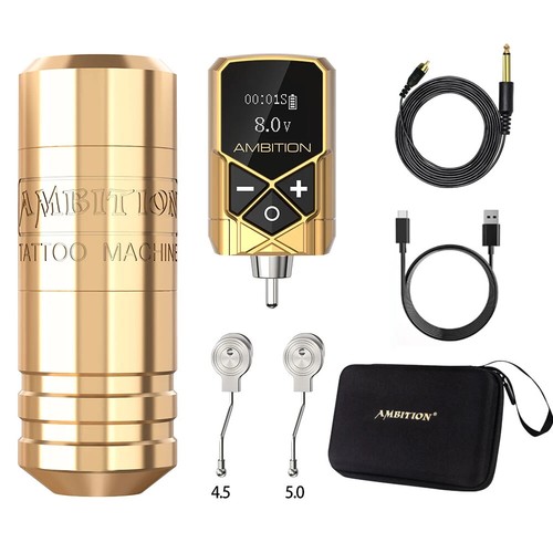 Powerful Brushless Motor 4.0mm-4.5mm-5.0mm Stroke Rotary TattooPen With RCA Cord - Picture 10 of 25