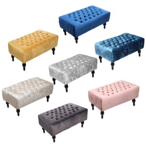 Chesterfield Ottoman Footstool Stool Pouffe Button Velvet Dressing Table Chair