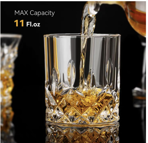 Whiskey glass fashioned glasses,cut crystal whiskey glasses set - Picture 3 of 24