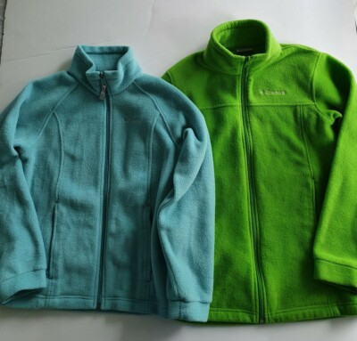 light blue columbia fleece jacket