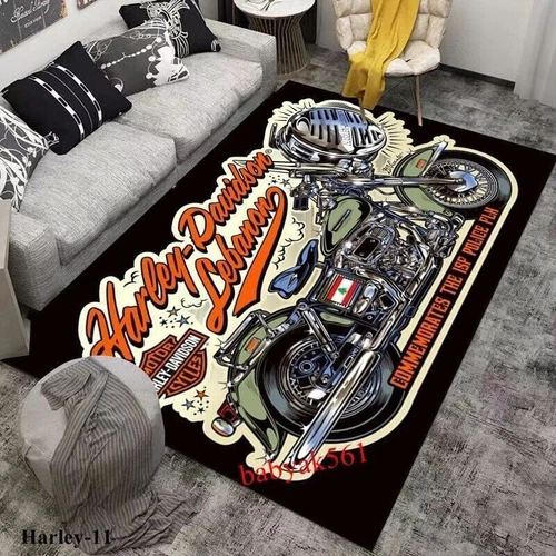 2026 Retro Motorrad Harley SKUll Racing Teppich Fußmatte Wohnzimmer Schlafzimmer - Bild 34 von 35