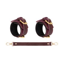 Wrist, Ankle cuffs, Restraint Bondage with extended leather connector. 10 colors