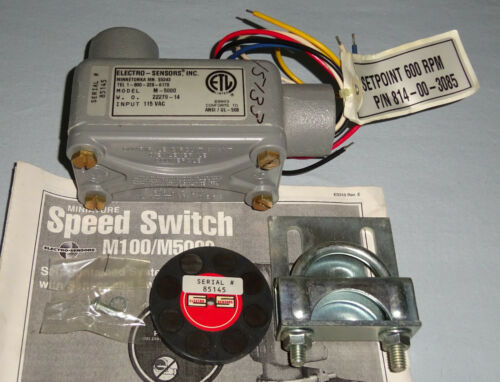 Electro-Sensor M-5000 Speed Sensor Electro Sensors M5000 Shaft Speed Switch NEW