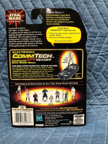 Star Wars Episode 1 Darth Maul CommTech Chip Hasbro Action Figure 1998 ...