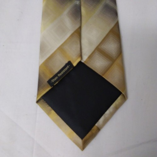 Corbata Van Heusen seda oro geométrica - Imagen 3 de 4