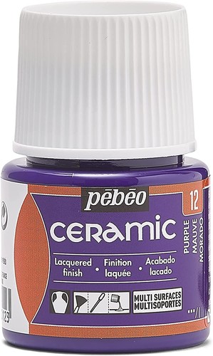 Pebeo Ceramic Enamel Effect Paint 45ml Bottle, High Gloss, Opaque, Oil-Based - Picture 4 of 29