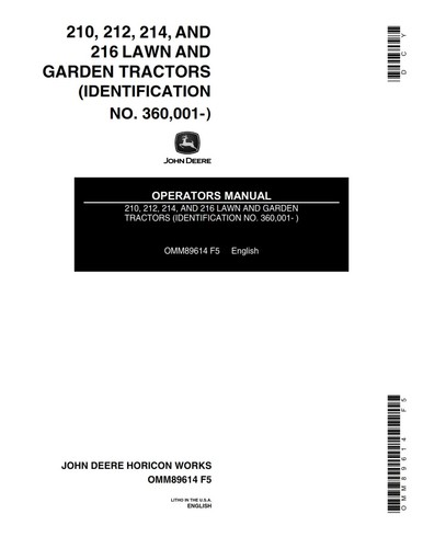 John Deere 214 Lawn and Garden Tractor Mower Service Repair Manual SM2105 OP - Picture 8 of 8