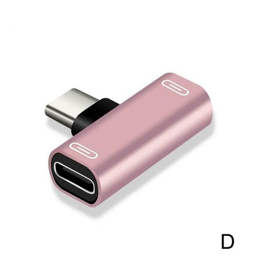 Dual Type C to USB-C Headphone Audio Charger Adapter Splitter Converter - Zdjęcie 13 z 14
